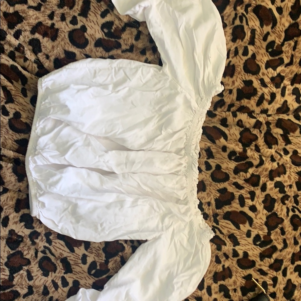 White off shoulder/trendy brandy Melville shirt